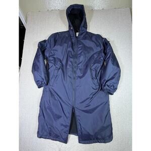 Adoretex Womens Medium Blue Long Parka Zip Front Hooded Jacket Insulated Winter